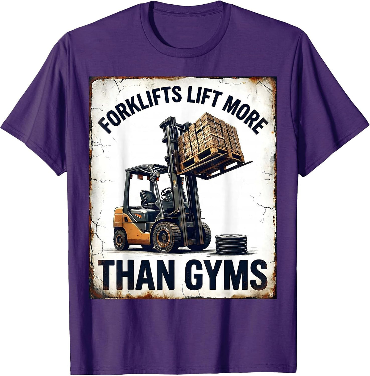 Men's Forklifts Lift More Than Gyms Funny Forklift Operator T-Shirt - Purple