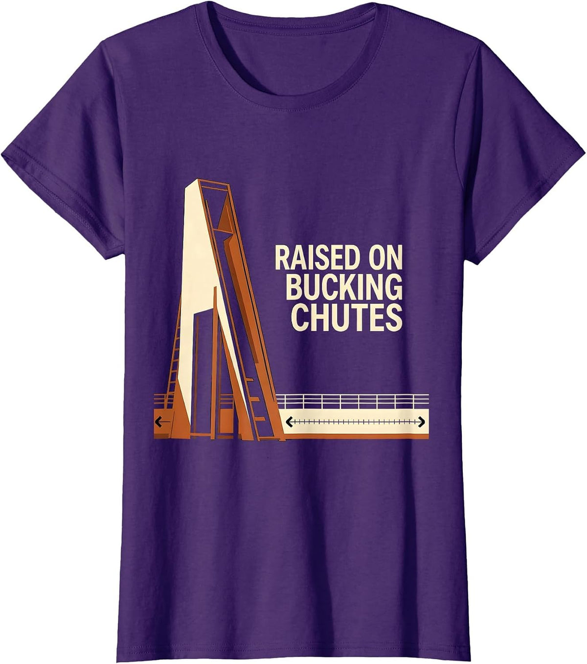 Women's Raised On Bucking Chutes Western Cowboy Rodeo Heritage Pride T-Shirt - Purple
