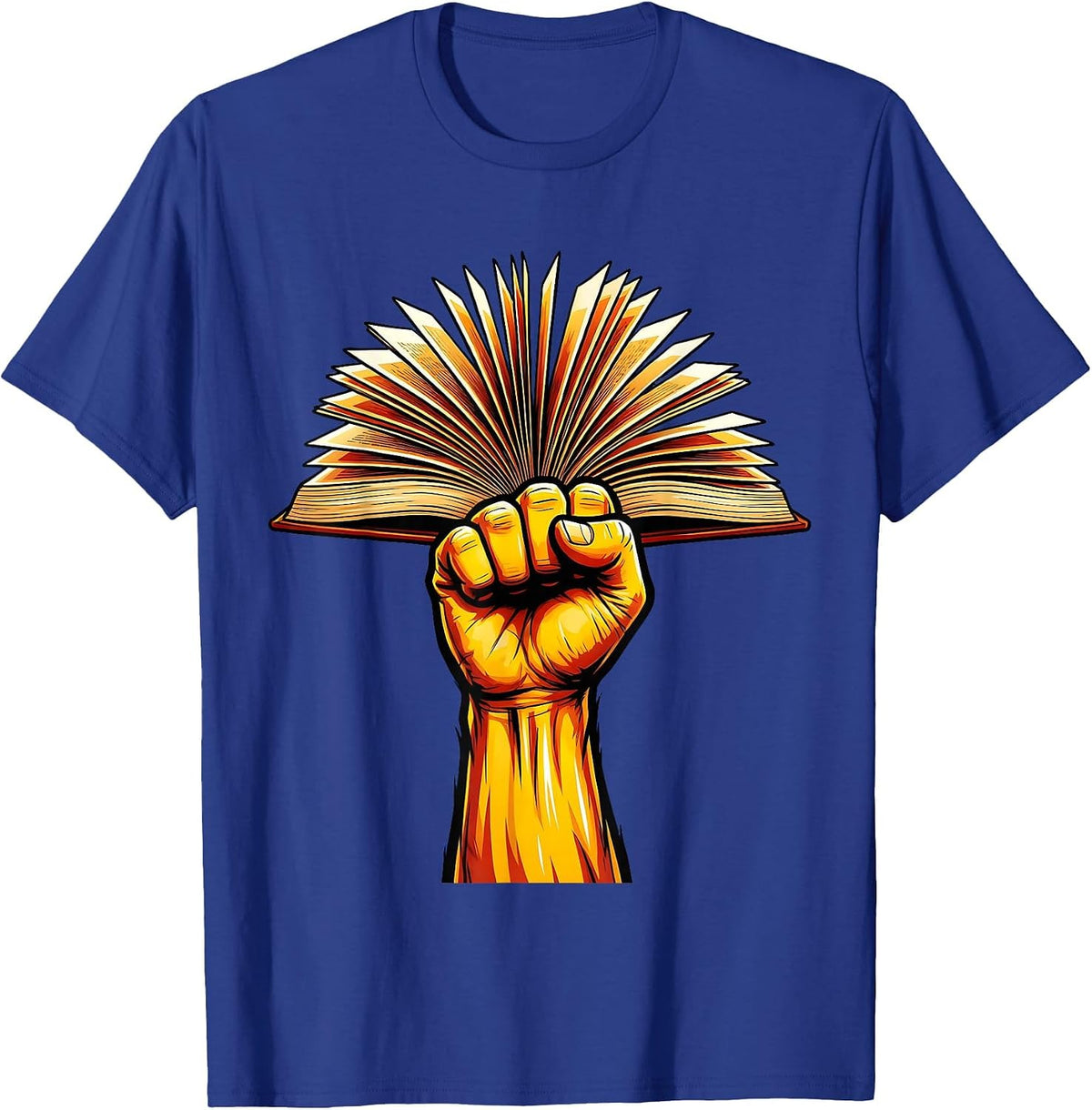 Reading Teacher Book Torch Illustration T-Shirt - Royal Blue