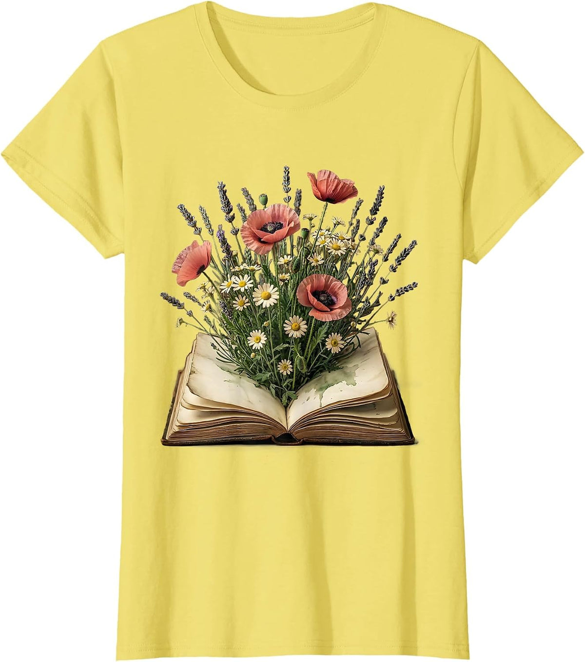 Wildflower Notebook Bloom Teacher Design T-Shirt - Lemon Yellow