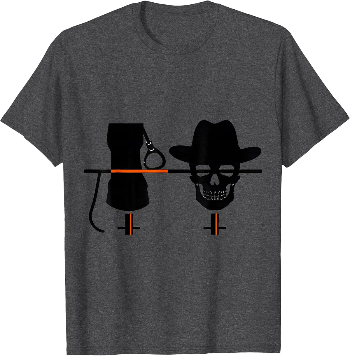 Horse Skeleton Cowboy Gothic Halloween Costume Equestrian T-Shirt - Dark Heather Grey