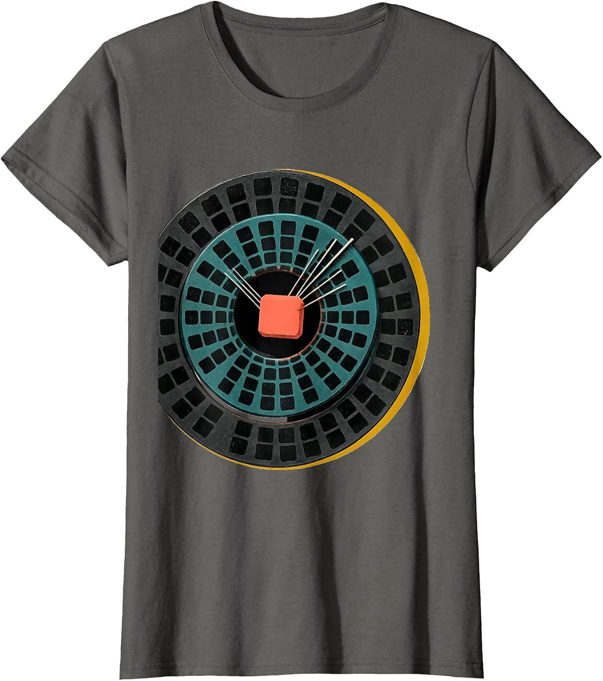 Women's Periodic Table Decoder Wheel Midcentury Modern Science Humor T-Shirt - Asphalt Grey