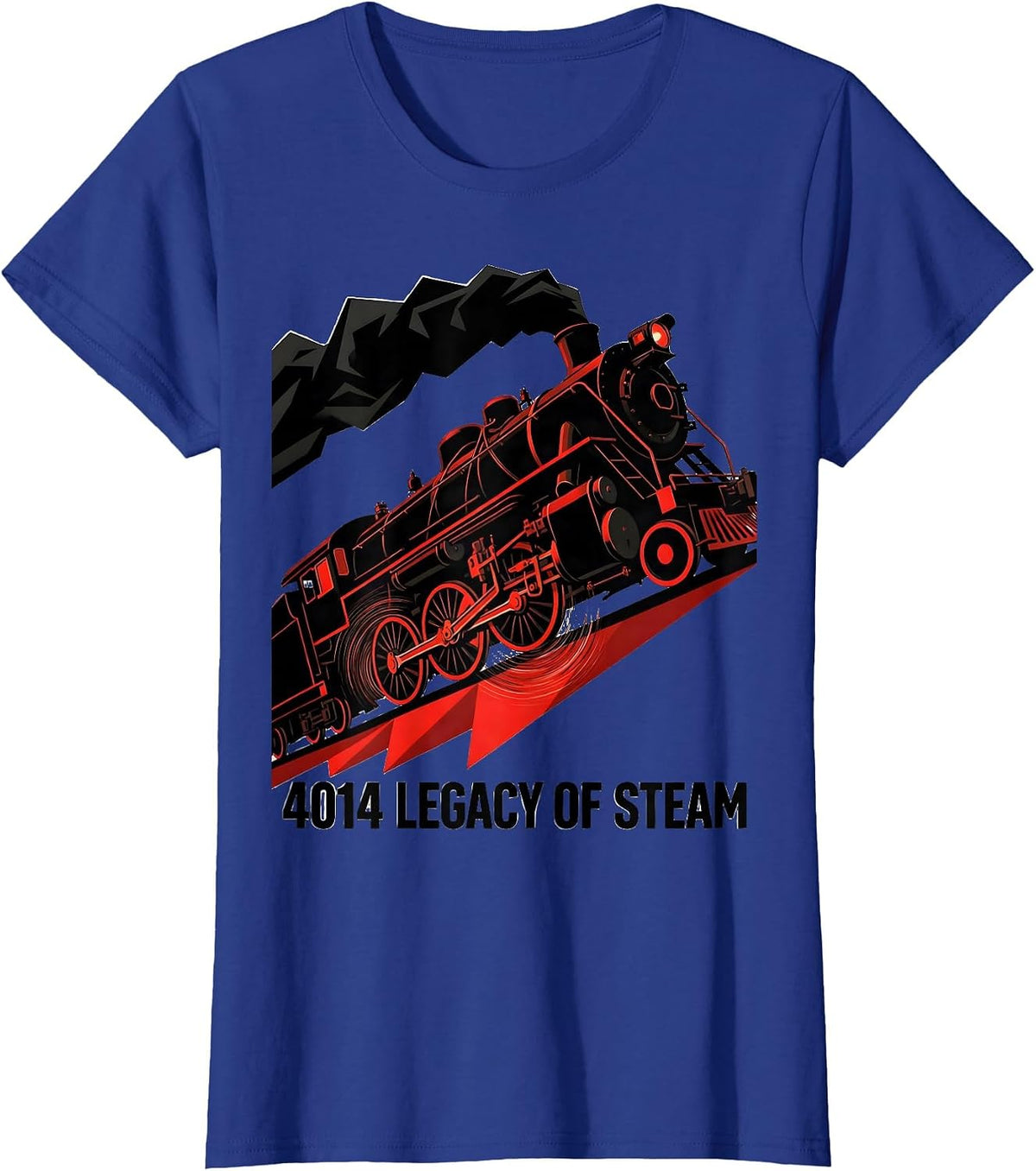 Women's 4014 Legacy Of Steam Constructivist Poster Steam Train T-Shirt - Royal Blue