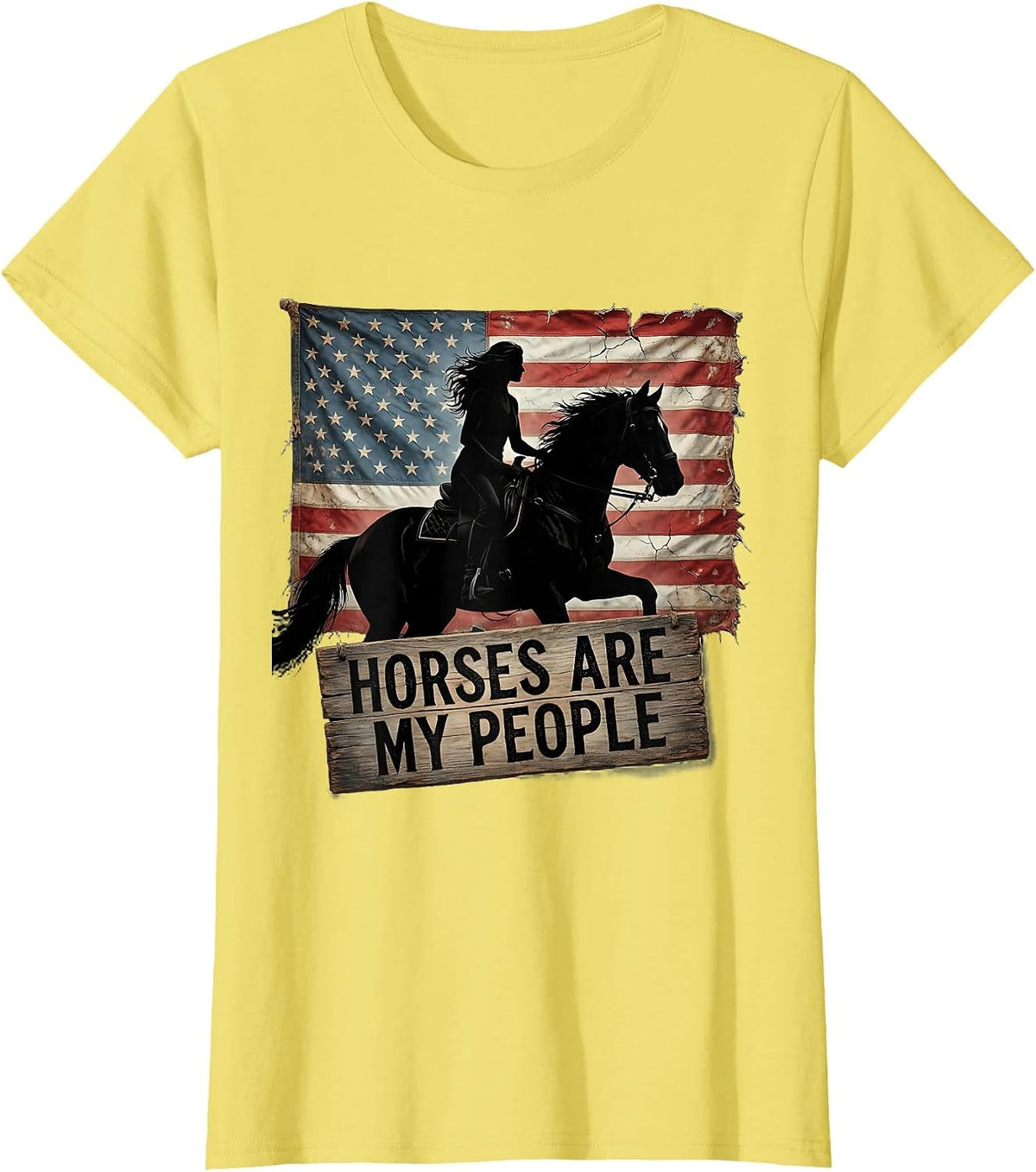 Horses Are My People Women's Horse Lover Design T-Shirt - Lemon Yellow