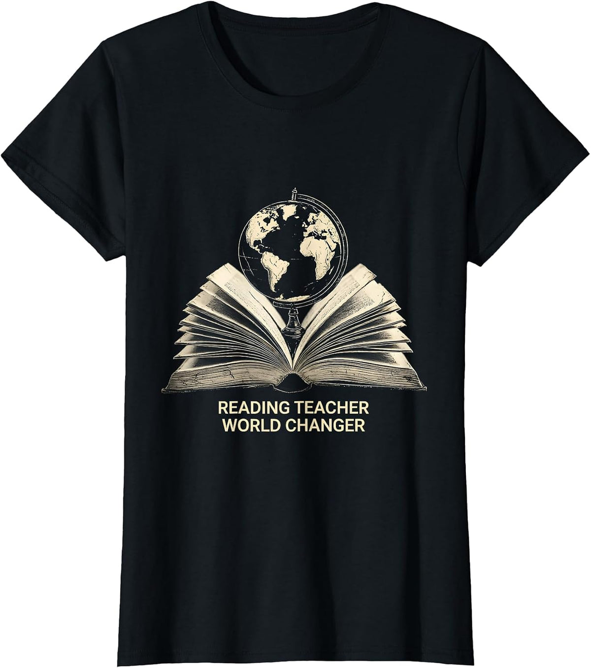 Reading Teacher World Changer Educator Design T-Shirt - Black