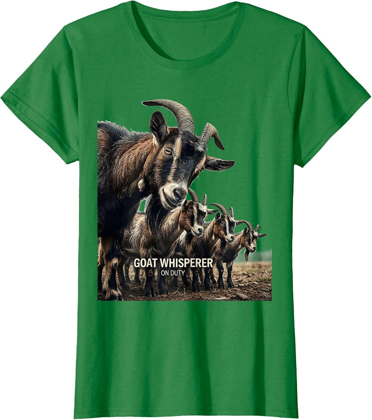 Goat Whisperer On Duty Funny Goat Lover Farmer Gift T-Shirt - Kelly Green