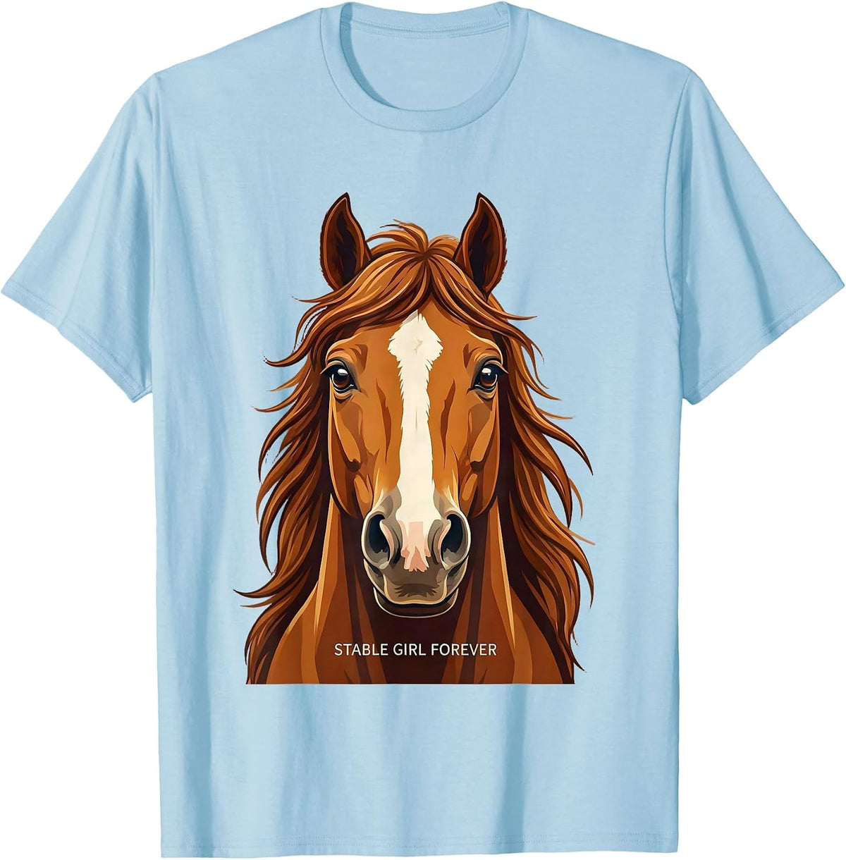 Men's Stable Girl Forever Horse Lover Design T-Shirt - Baby Blue