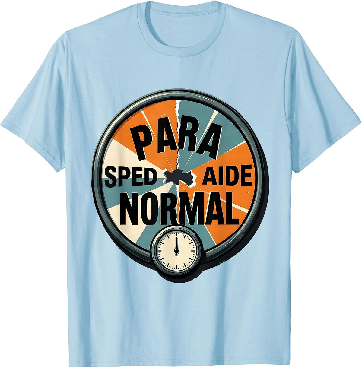 Men's Para Normal SPED Aide Screenprint Ghost Halloween T-Shirt - Baby Blue