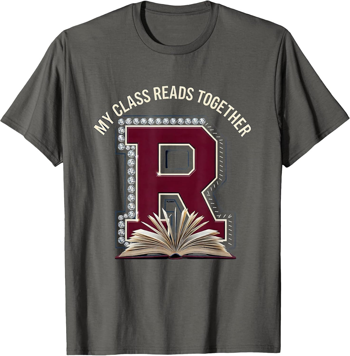 Men's My Class Reads Together Book Lover Teacher Design T-Shirt - Asphalt Grey