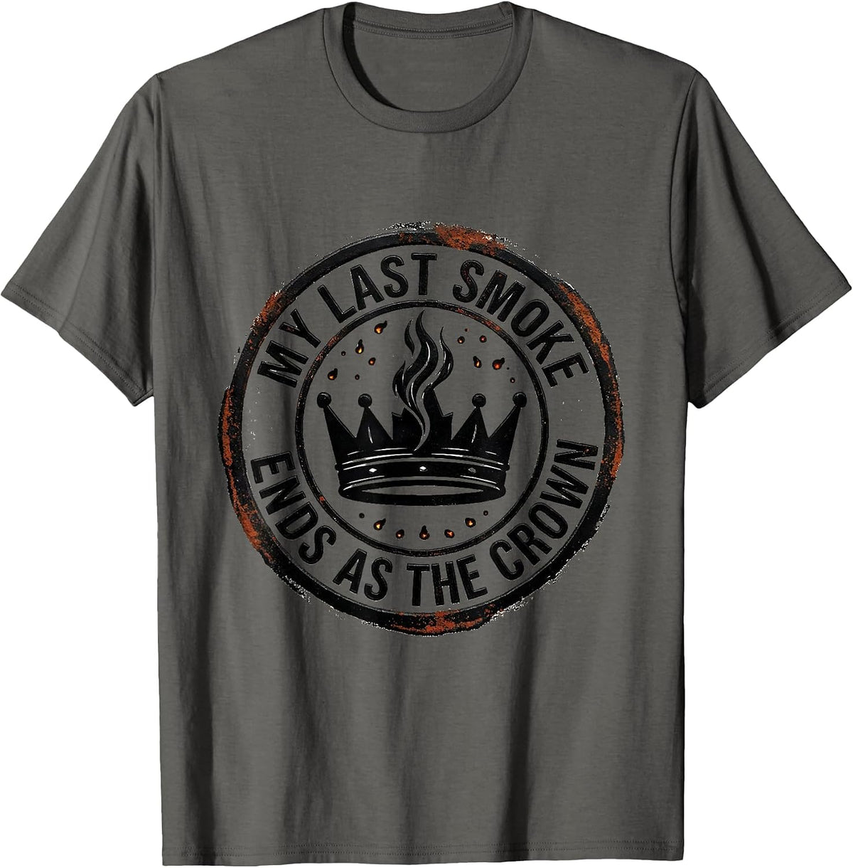 My Last Smoke Ends As The Crown Funny BBQ Cookout Dad T-Shirt - Asphalt Grey