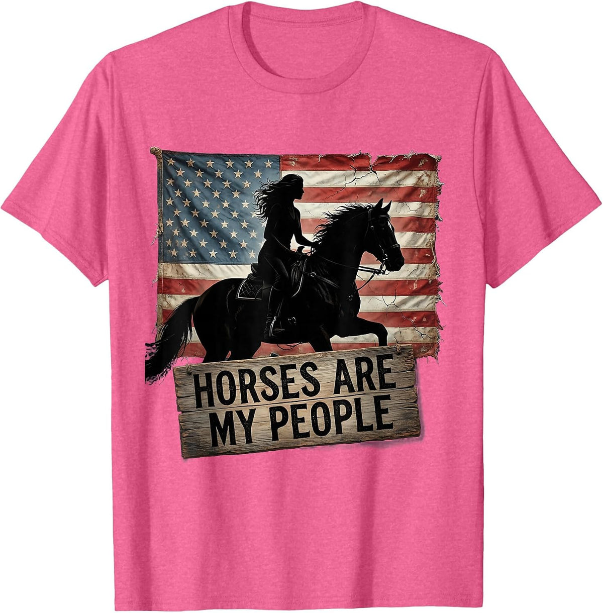 Horses Are My People Women's Horse Lover Design T-Shirt - Pink Heather