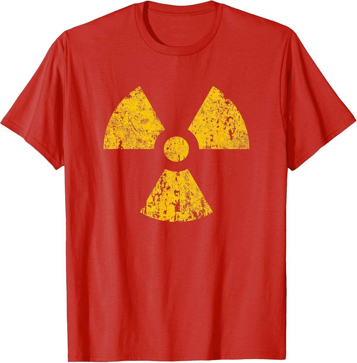 Radioactive Symbol Vintage Funny Halloween T-Shirt - Red