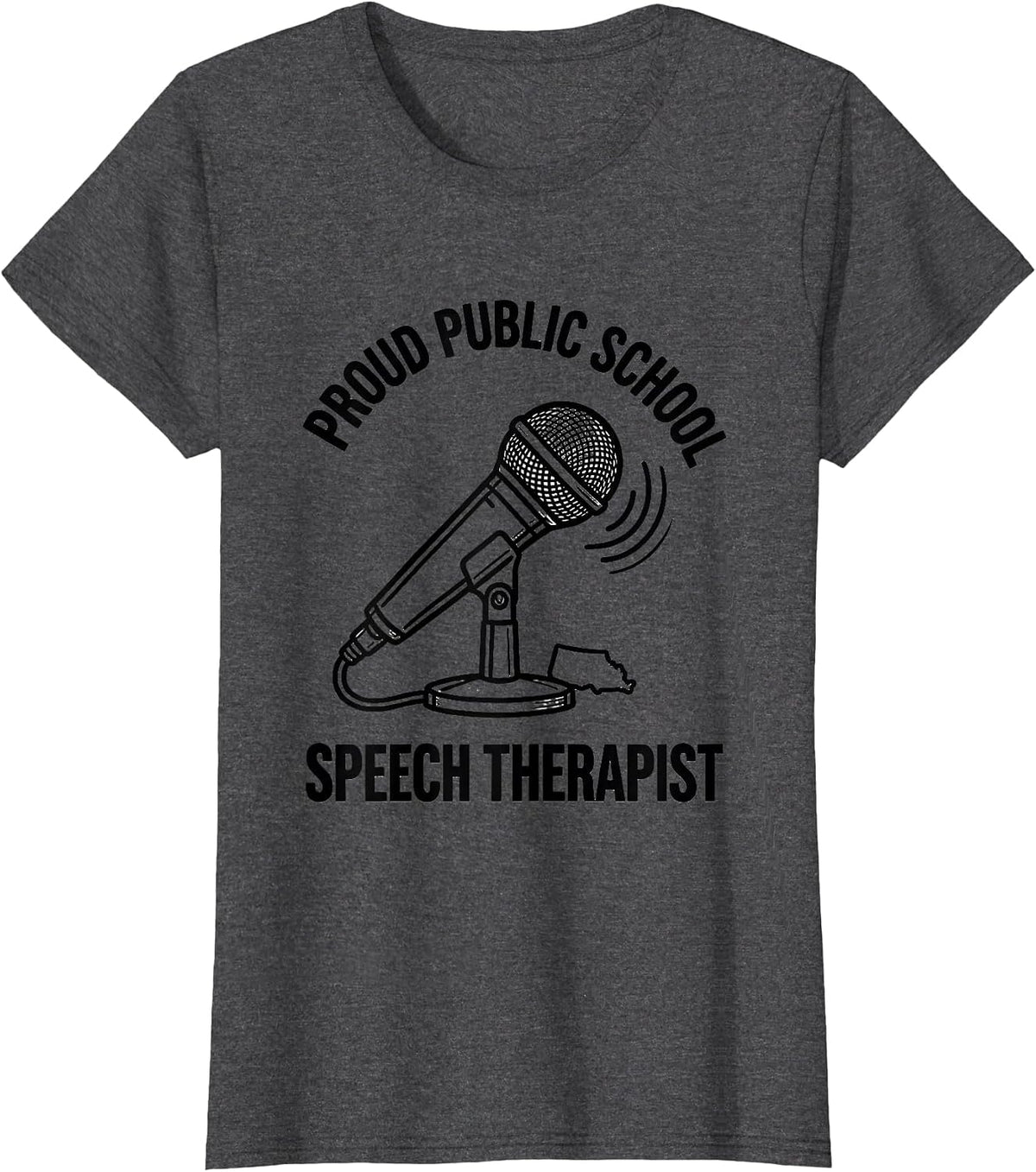 Women's Proud Public School Speech Therapist Teacher Red For Ed T-Shirt - Dark Heather Grey