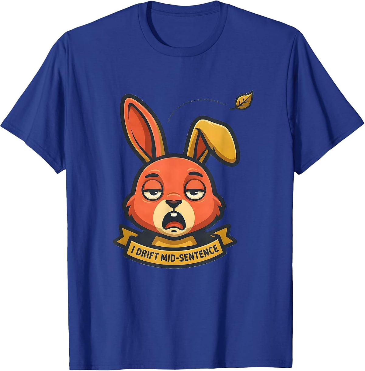 I Drift Mid-Sentence Funny Neurodiversity Humor Mascot Logo T-Shirt - Royal Blue