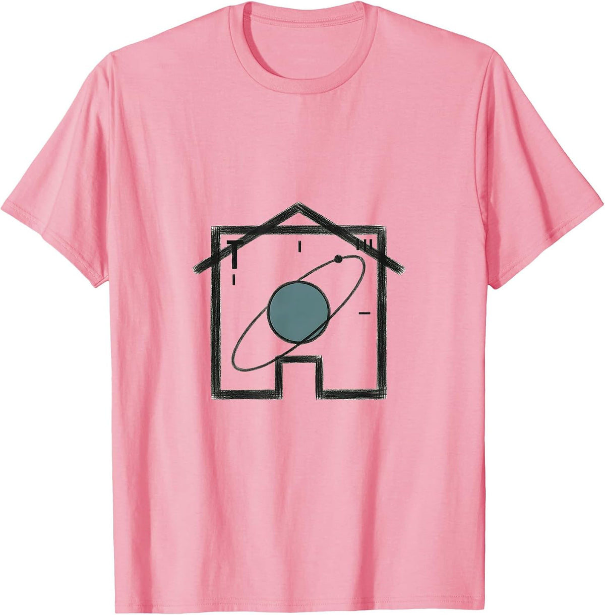 Men's Periodic Table House Minimalist Science Nerd Humor T-Shirt - Pink