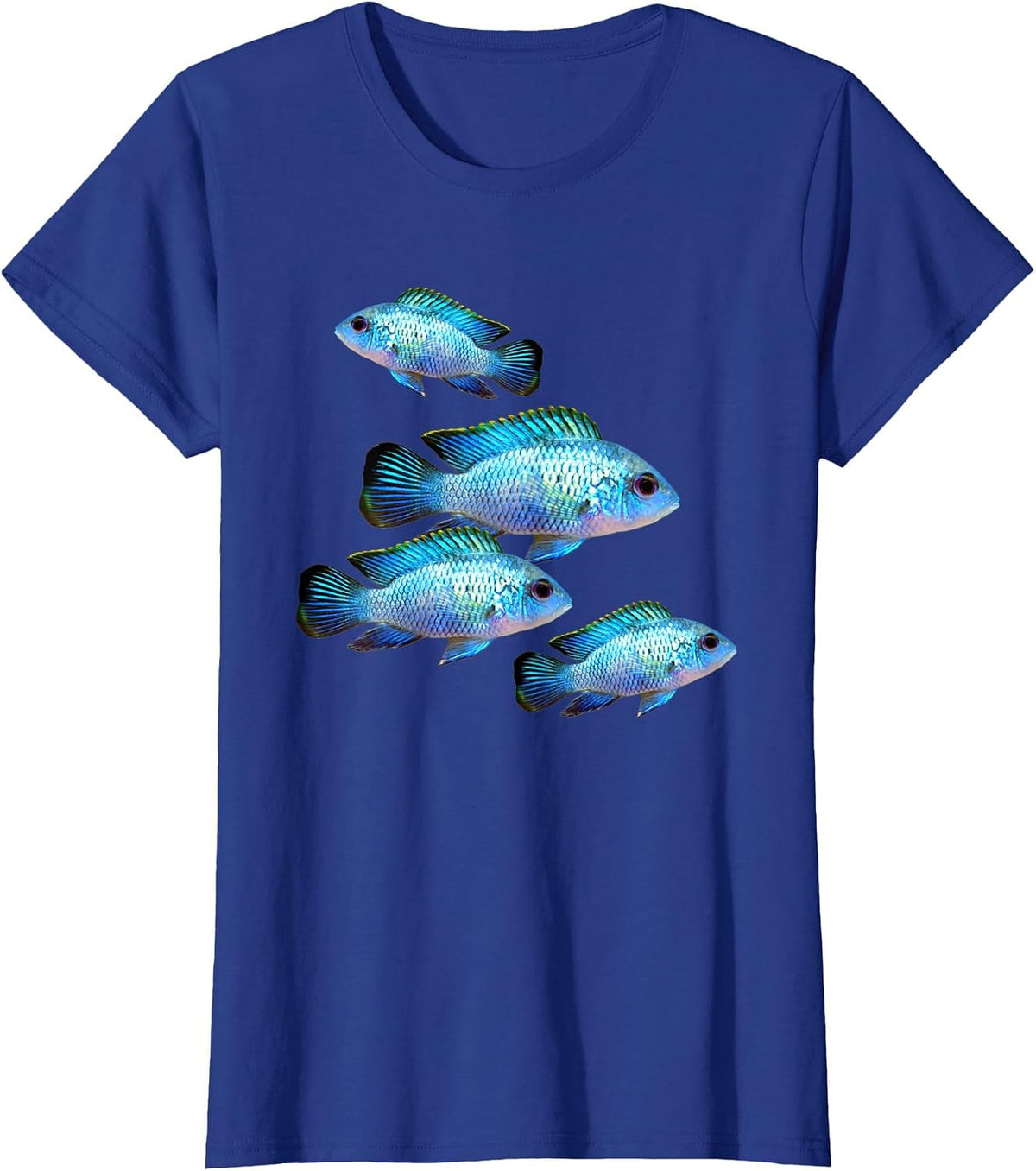 Electric Blue Acara Cichlids Aquarium Fish Breeders Keepers T-Shirt - Royal Blue