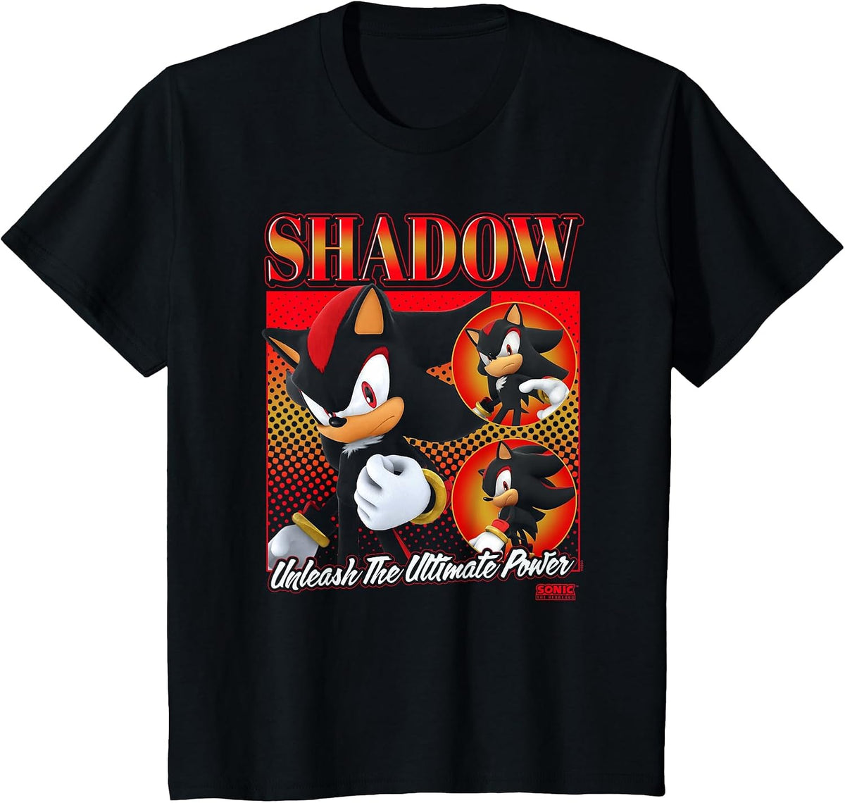 Sonic The Hedgehog Shadow Unleash The Ultimate Power T-Shirt - Black