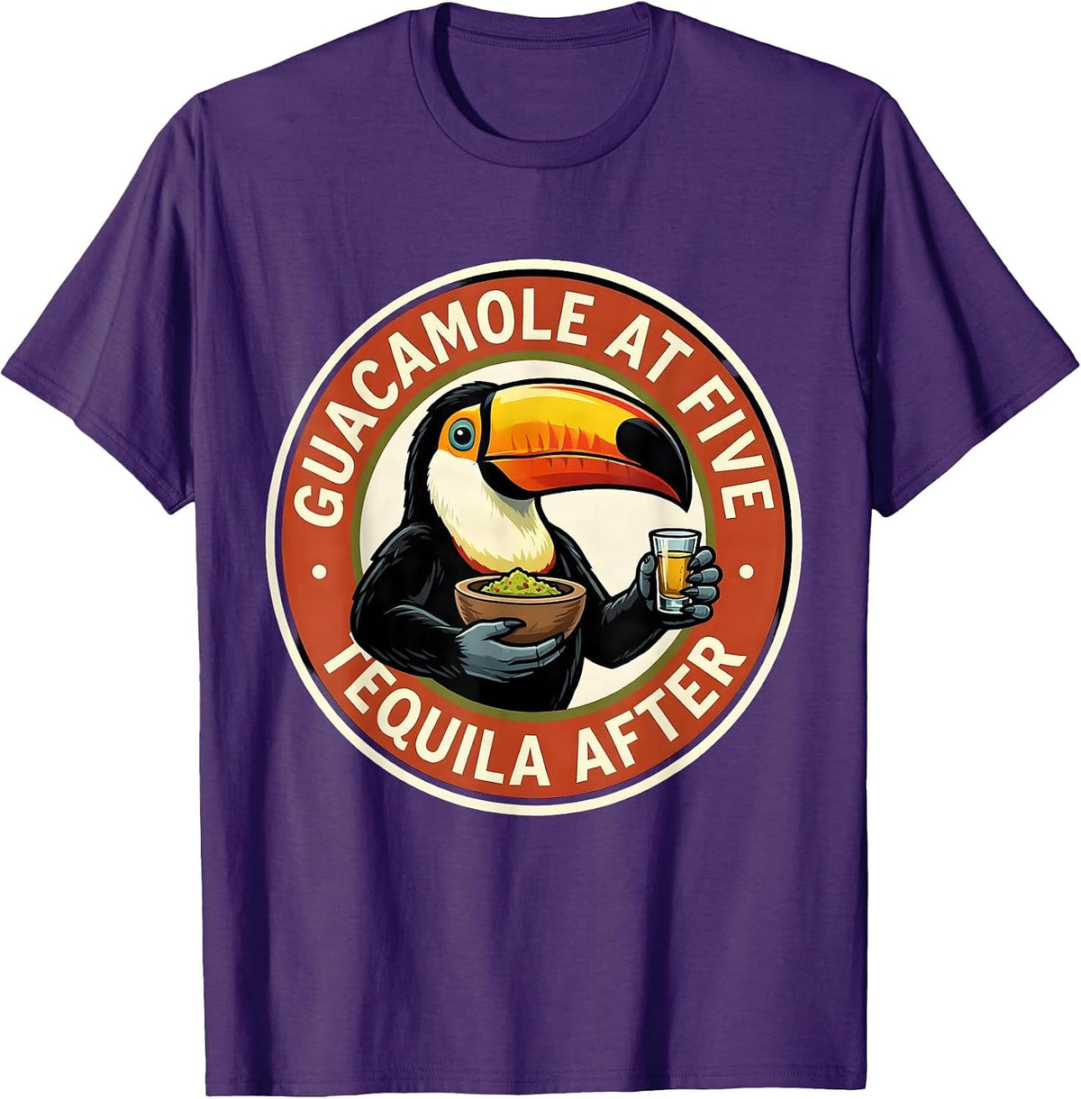 Guacamole At Five Tequila After Retro Cinco De Mayo Party T-Shirt - Purple
