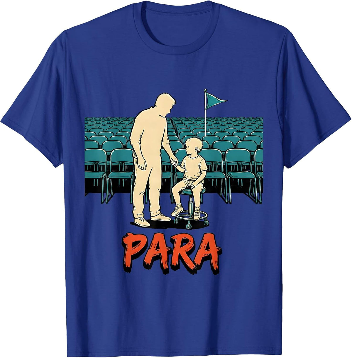 Para Vintage Support Worker Appreciation Gift T-Shirt - Royal Blue