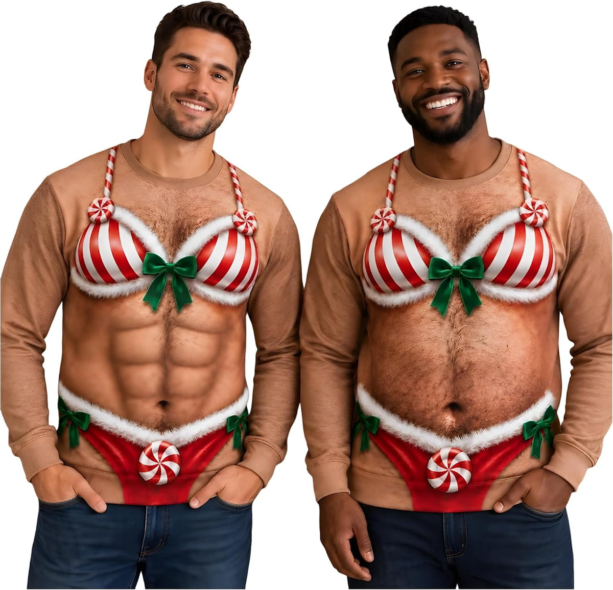 Ugly Christmas Sweaters for Men 2026, Santa Funny Christmas Sweatshirt - S5