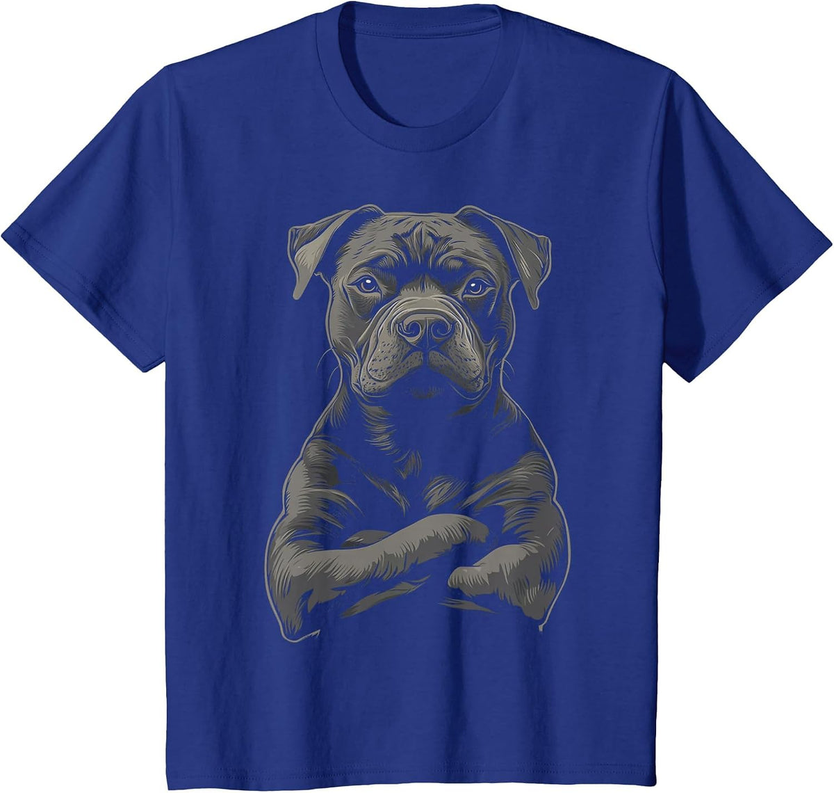 Vintage Pitbull Dog T-Shirt - Royal Blue