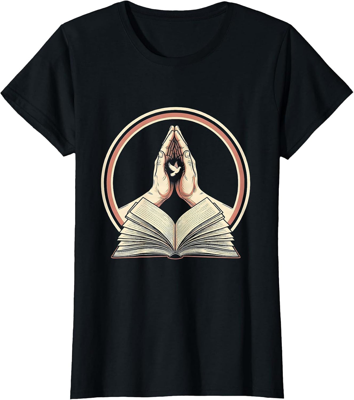 Women's Teacher Kindness High Five Notebook Illustration T-Shirt - Black