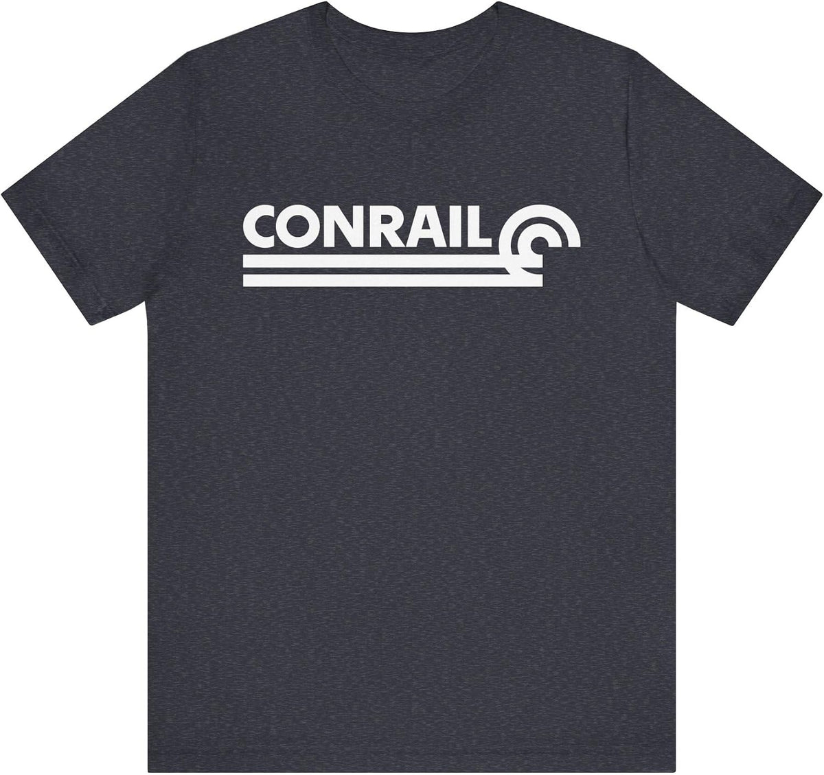 Conrail Logo (White) Tee | Heather Blue - Heather Navy