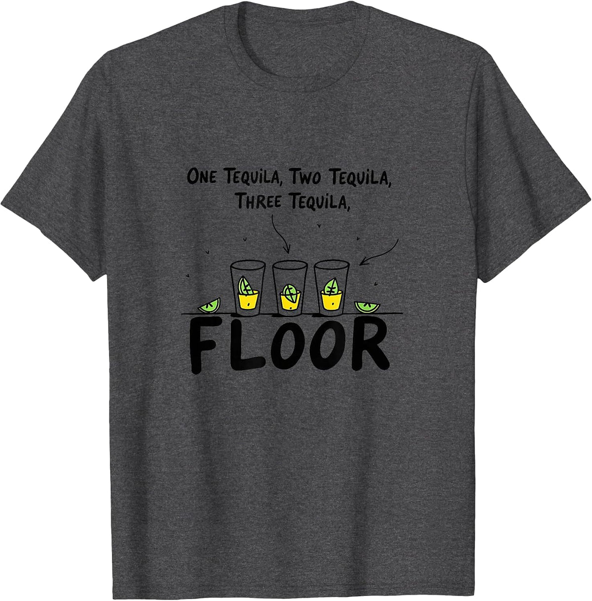 Mademark Tequila & Margaritas T-Shirt - Dark Heather Grey-one Tequila