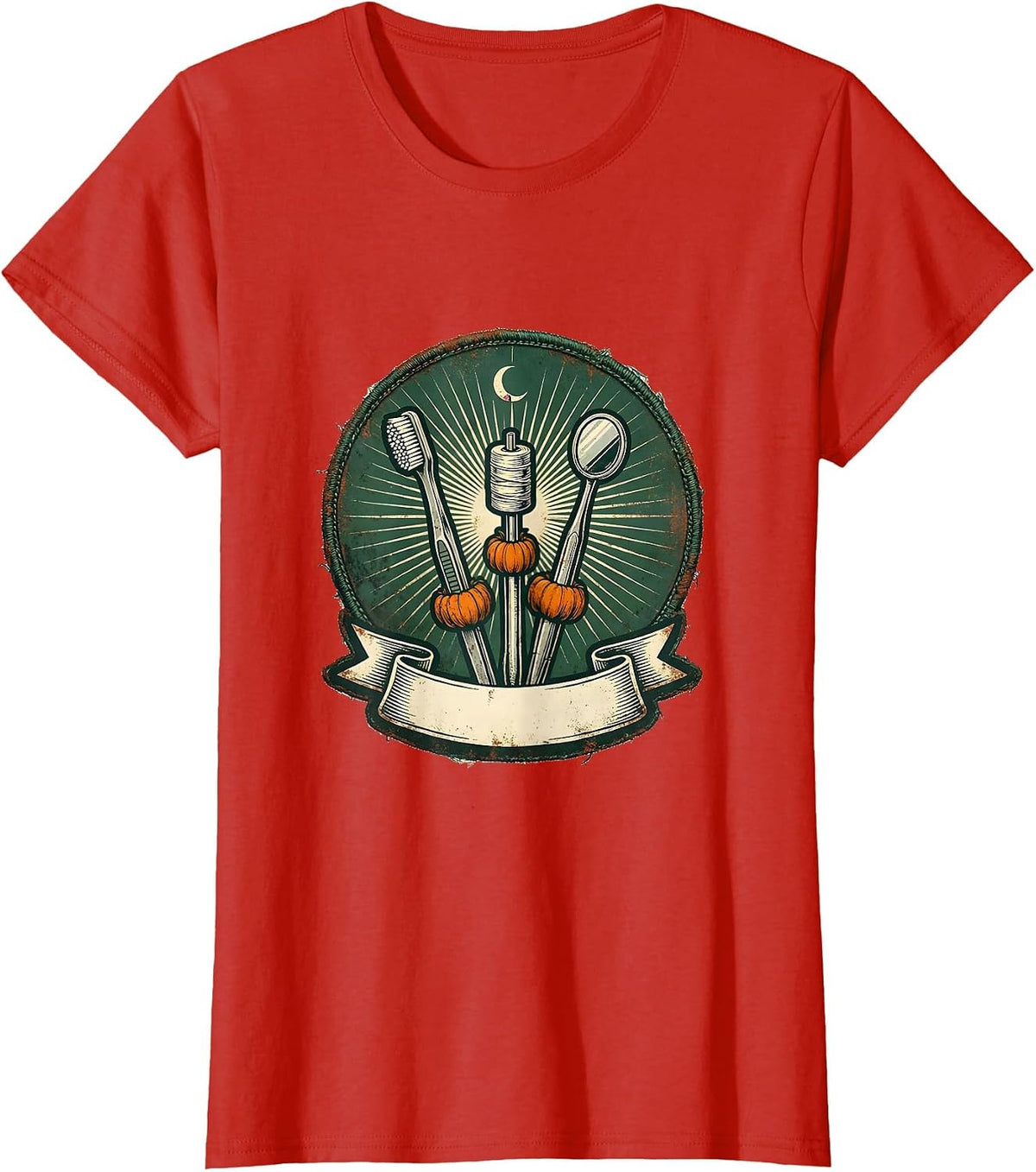 Dental Tools Vintage Halloween Dentist Costume T-Shirt - Red