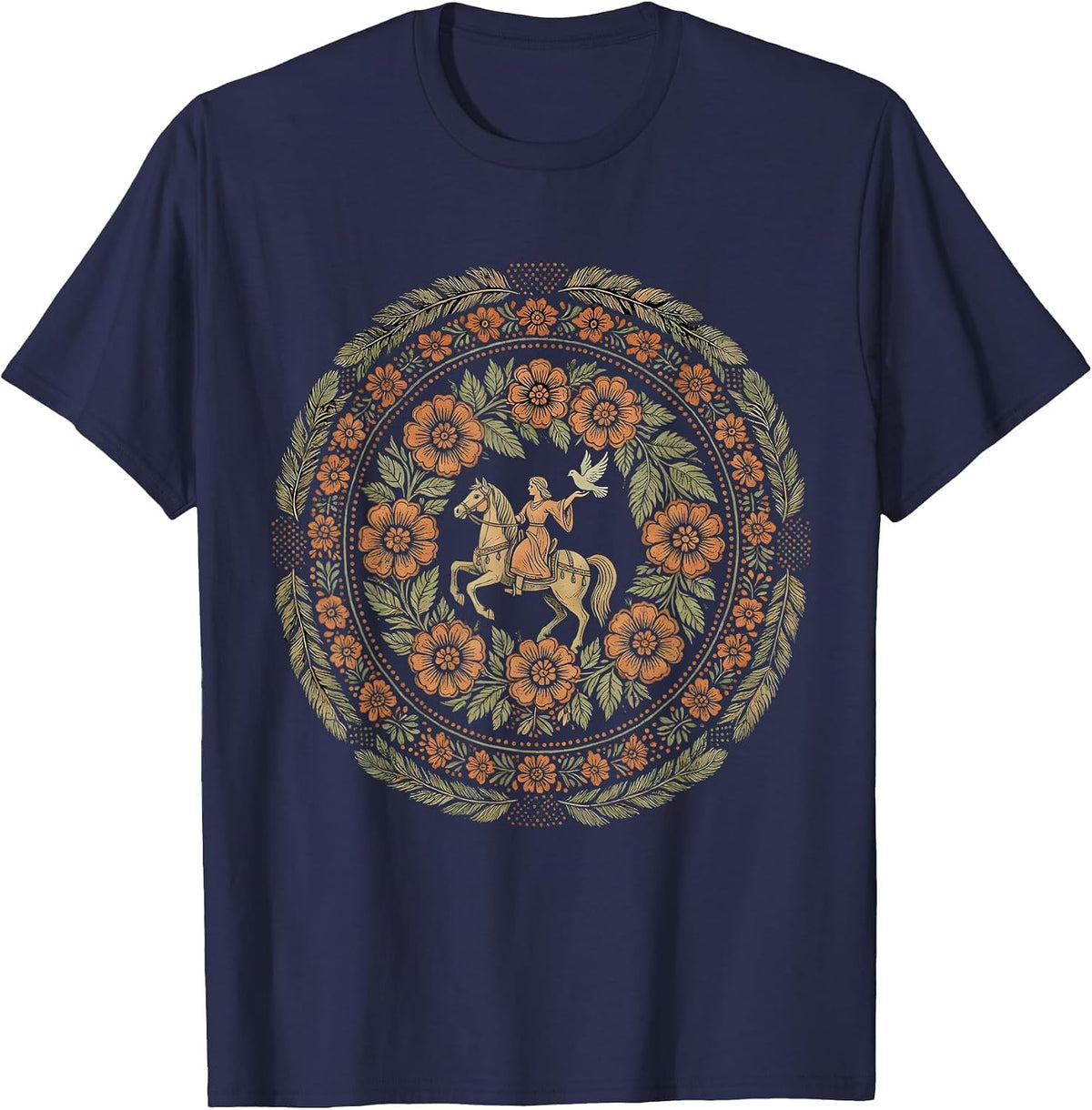 Men's Rodeo Rider Releasing Dove Graphic Tee T-Shirt - Navy Blue