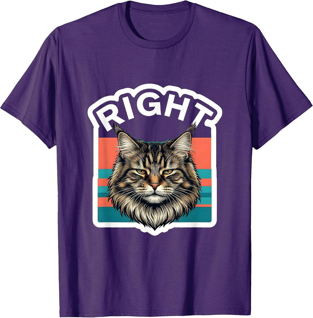 Right Funny Norwegian Forest Cat Meme Internet Humor T-Shirt - Purple
