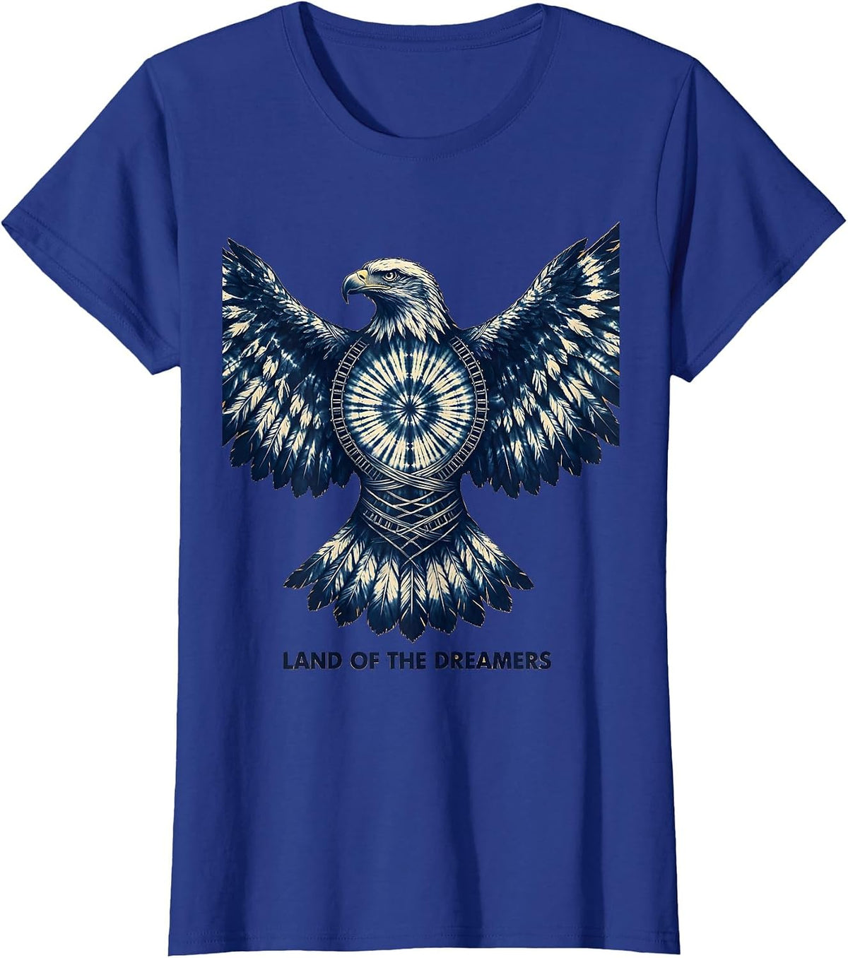 Women's Land of the Dreamers USA Patriotic Design T-Shirt - Royal Blue