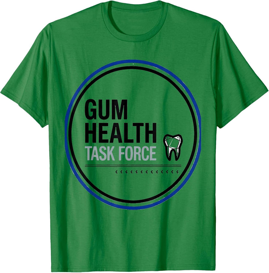 Men's Gum Health Task Force Funny Dental Hygienist Dental T-Shirt - Kelly Green