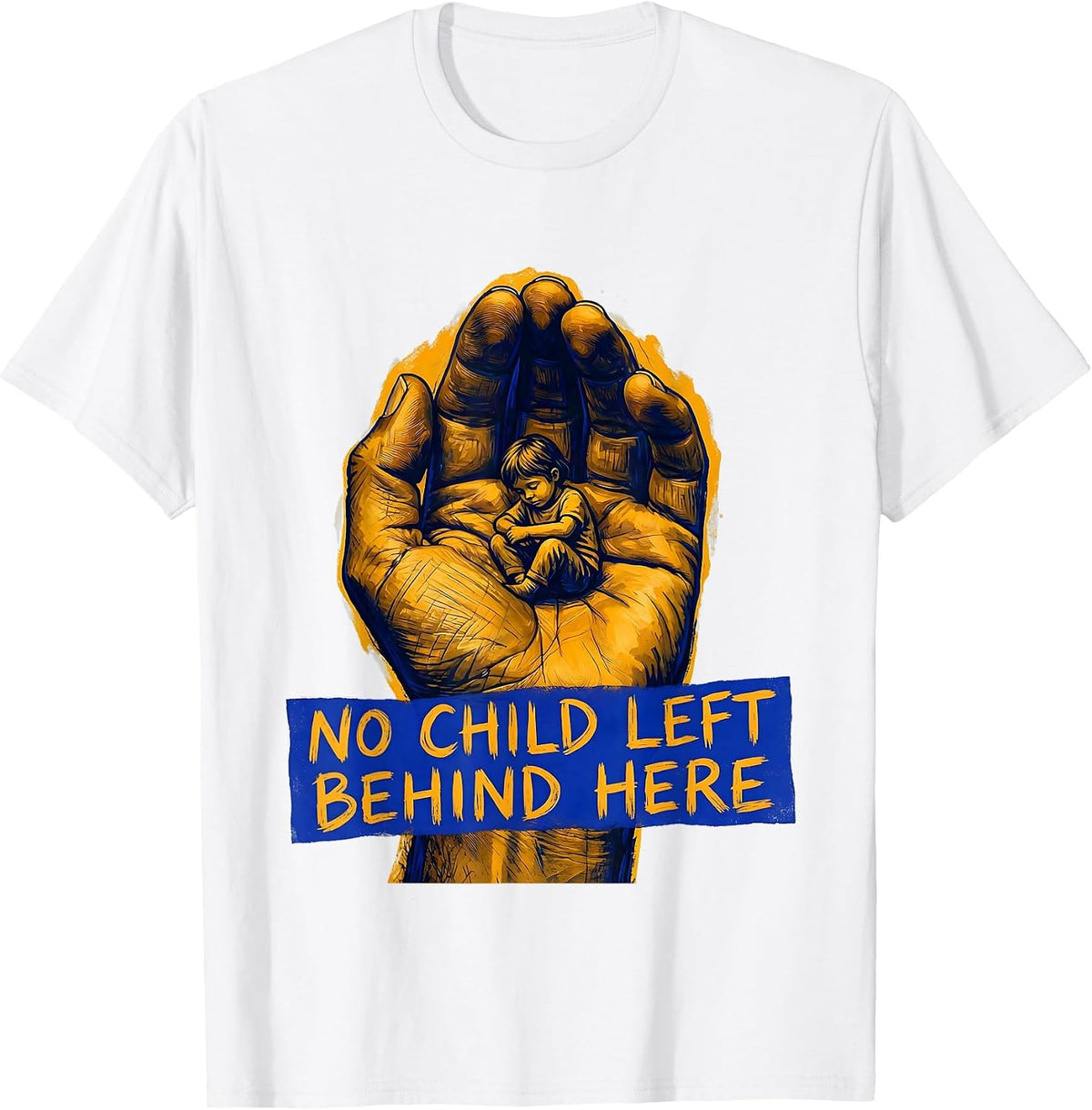 Men's No Child Left Behind Here Sped Teacher Design T-Shirt - White