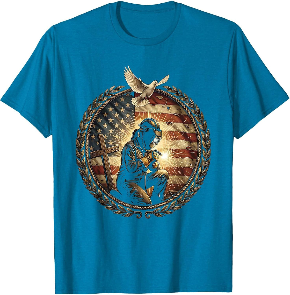 We The People Welder Graphic Tee T-Shirt - Sapphire Blue
