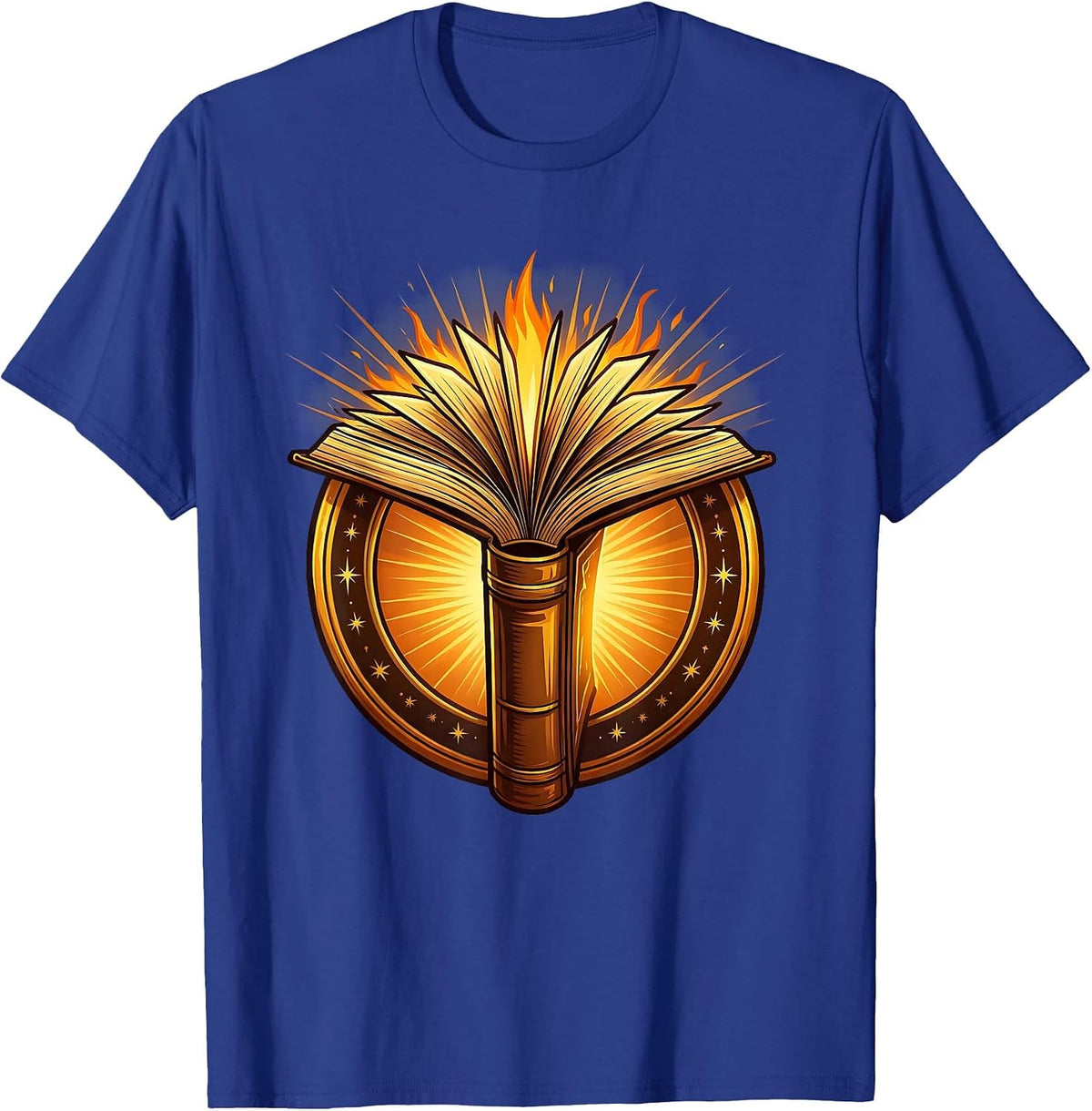 Reading Teacher Glowing Book Lantern Illustration T-Shirt - Royal Blue