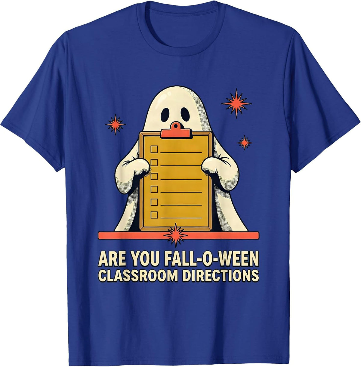 Men's Are You Fall-O-Ween Classroom Directions Teacher T-Shirt - Royal Blue