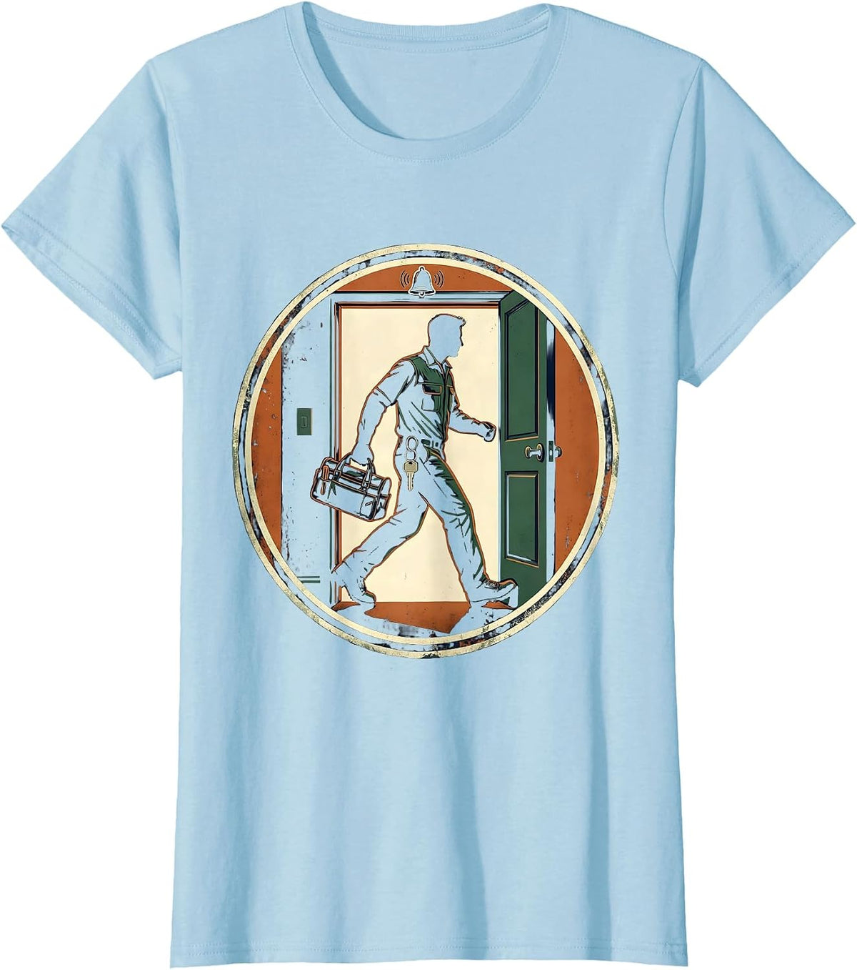 Maintenance Technician Vintage Work Badge Gift T-Shirt - Baby Blue