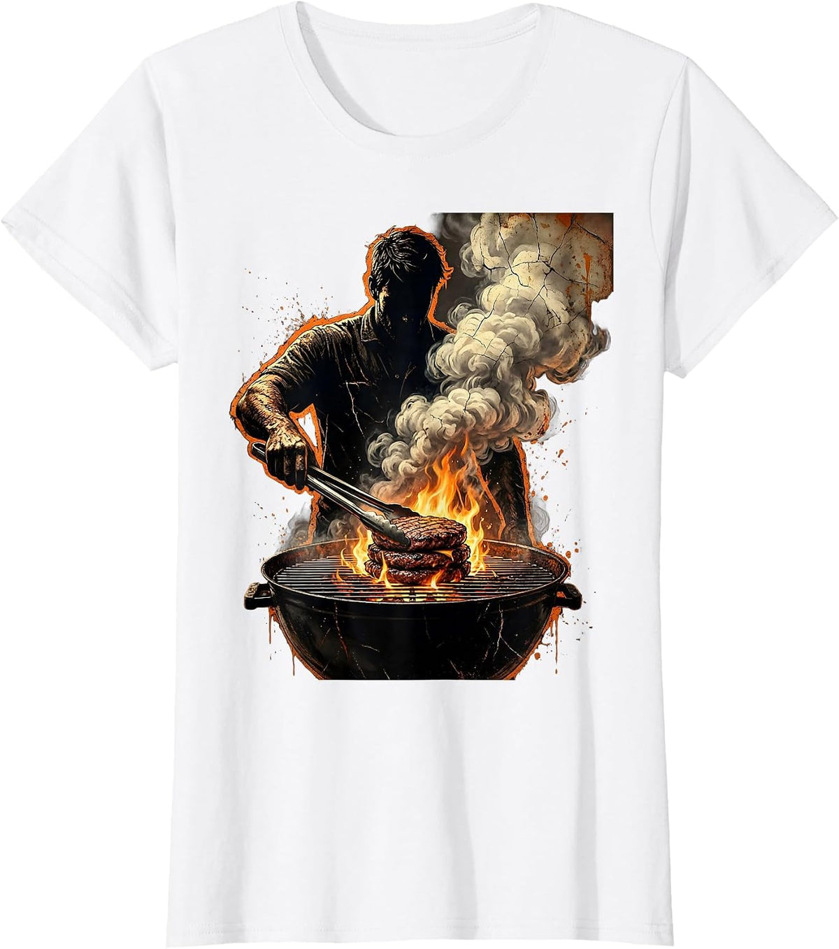 Local Boy Backyard Burger Grill Master Graphic T-Shirt - White