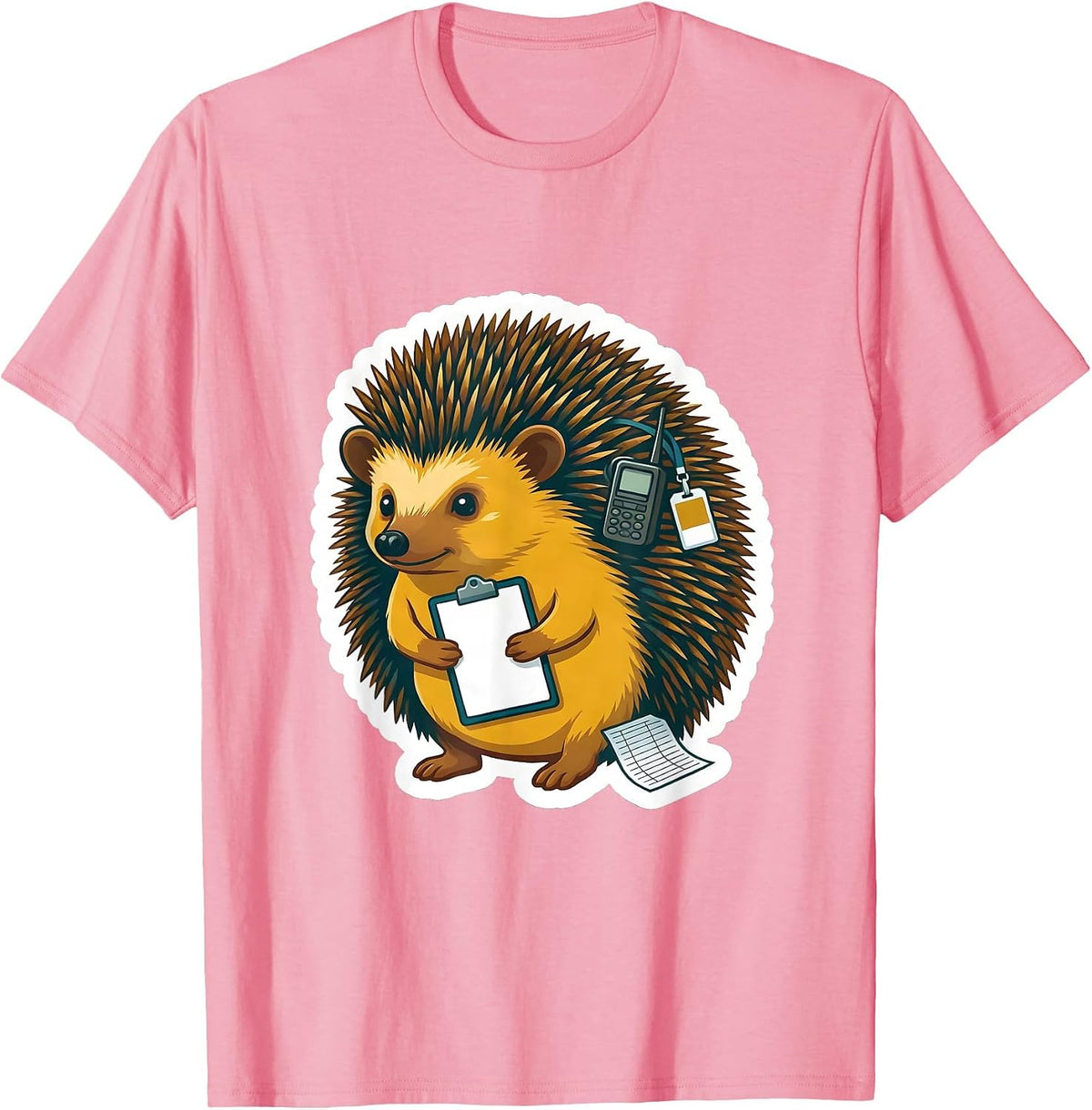 Men's Hedgehog Aide Para Normal Activities SPED Teacher Aide T-Shirt - Pink