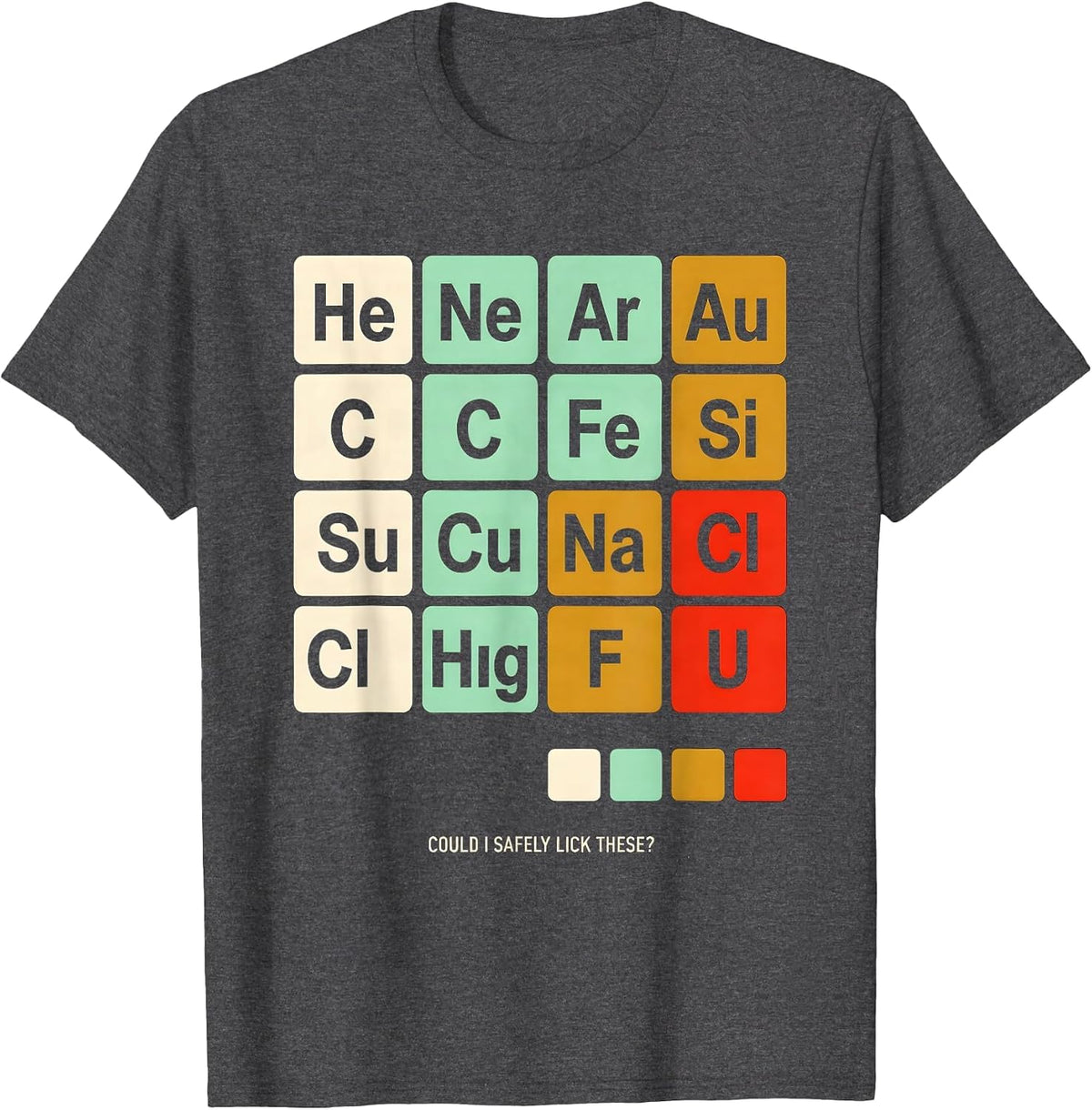 Could I Safely Lick These Funny Periodic Table Science T-Shirt - Dark Heather Grey