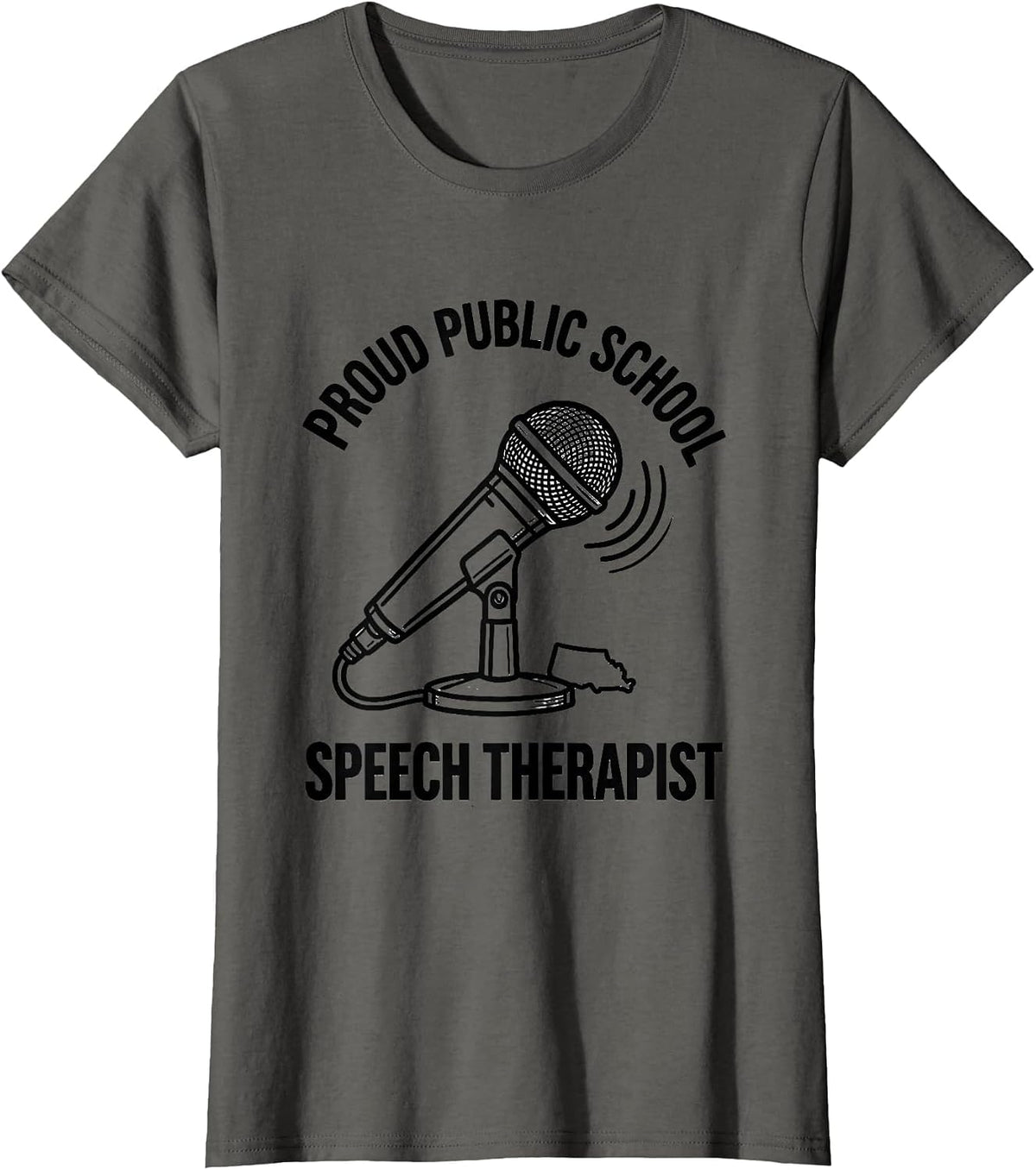 Women's Proud Public School Speech Therapist Teacher Red For Ed T-Shirt - Asphalt Grey