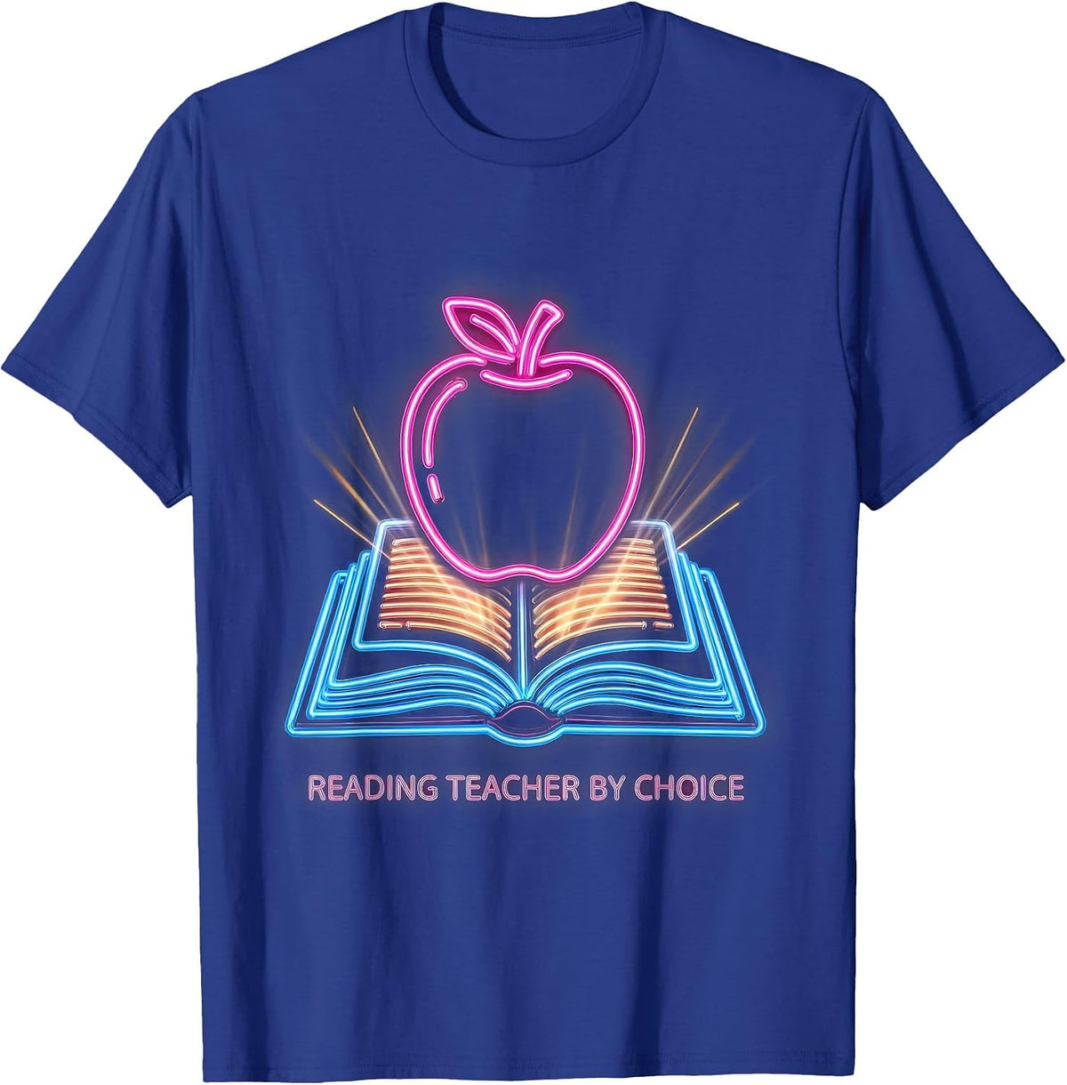 Reading Teacher By Choice Educator Design T-Shirt - Royal Blue