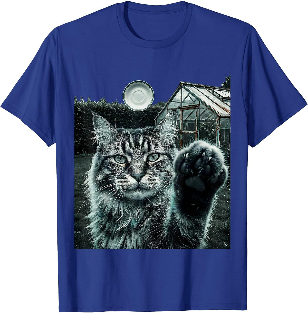 Men's Norwegian Forest Cat UFO Meme Funny Cat Owner Gift T-Shirt - Royal Blue