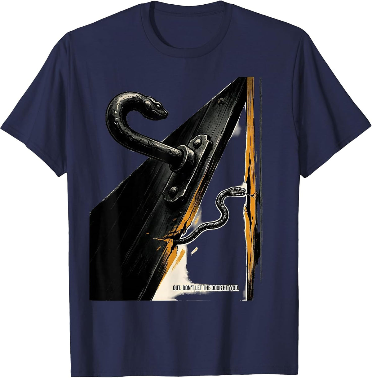 Out. Don't Let The Door Hit You Funny Irish Heritage St T-Shirt - Navy Blue