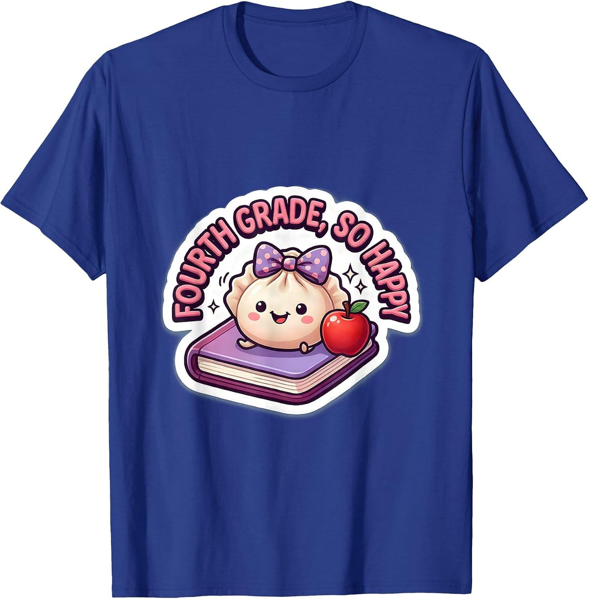 Men's Fourth Grade So Happy Kawaii Dumpling Cute Back to School T-Shirt - Royal Blue