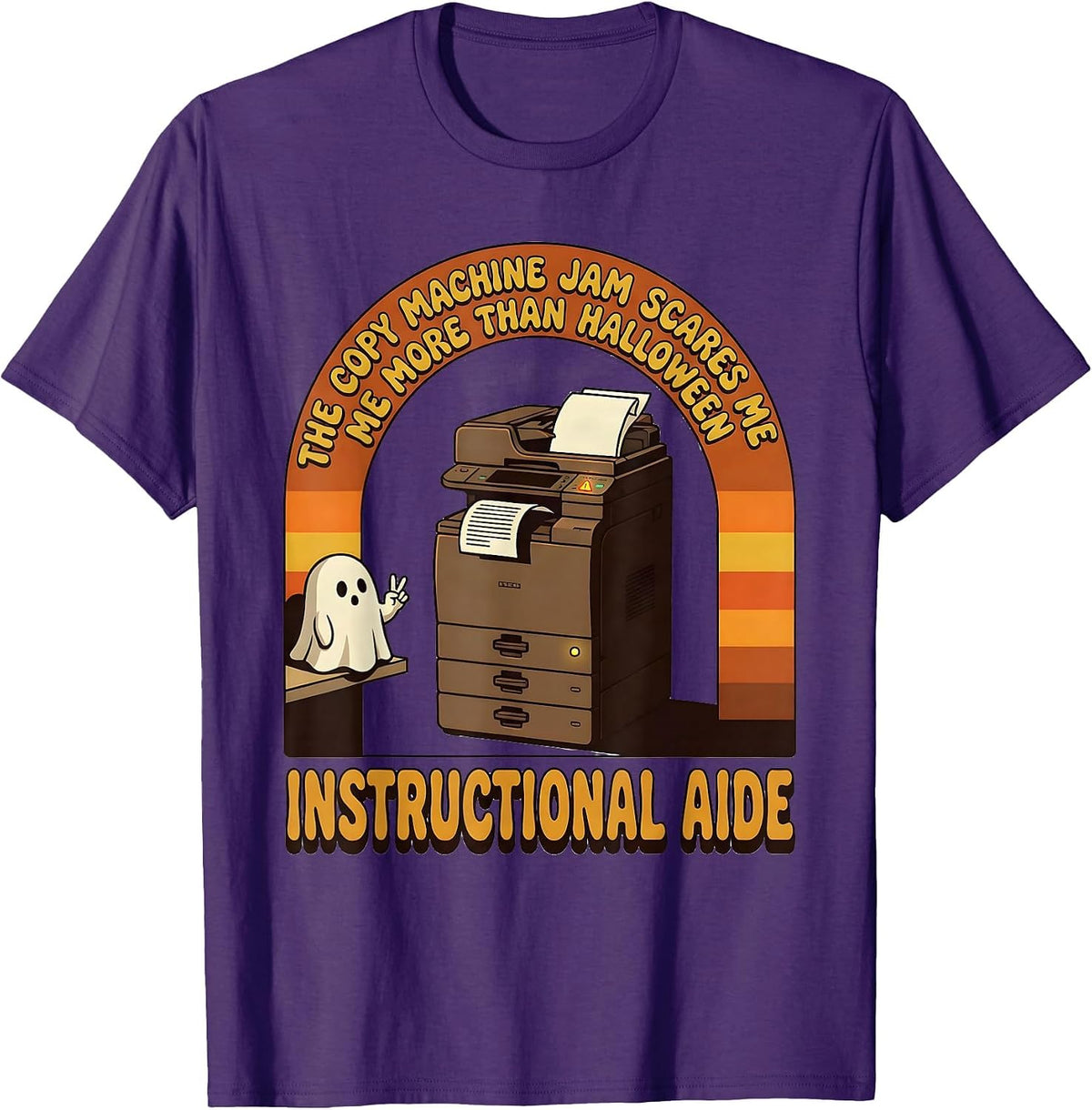 Men's The Copy Machine Jam Scares Me More Than Halloween T-Shirt - Purple