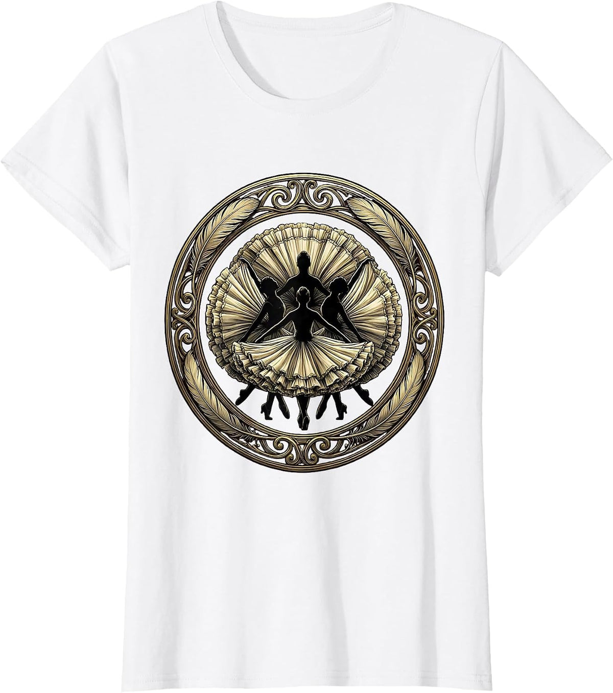 Cancan Dancer Row Showgirl Era Graphic T-Shirt - White