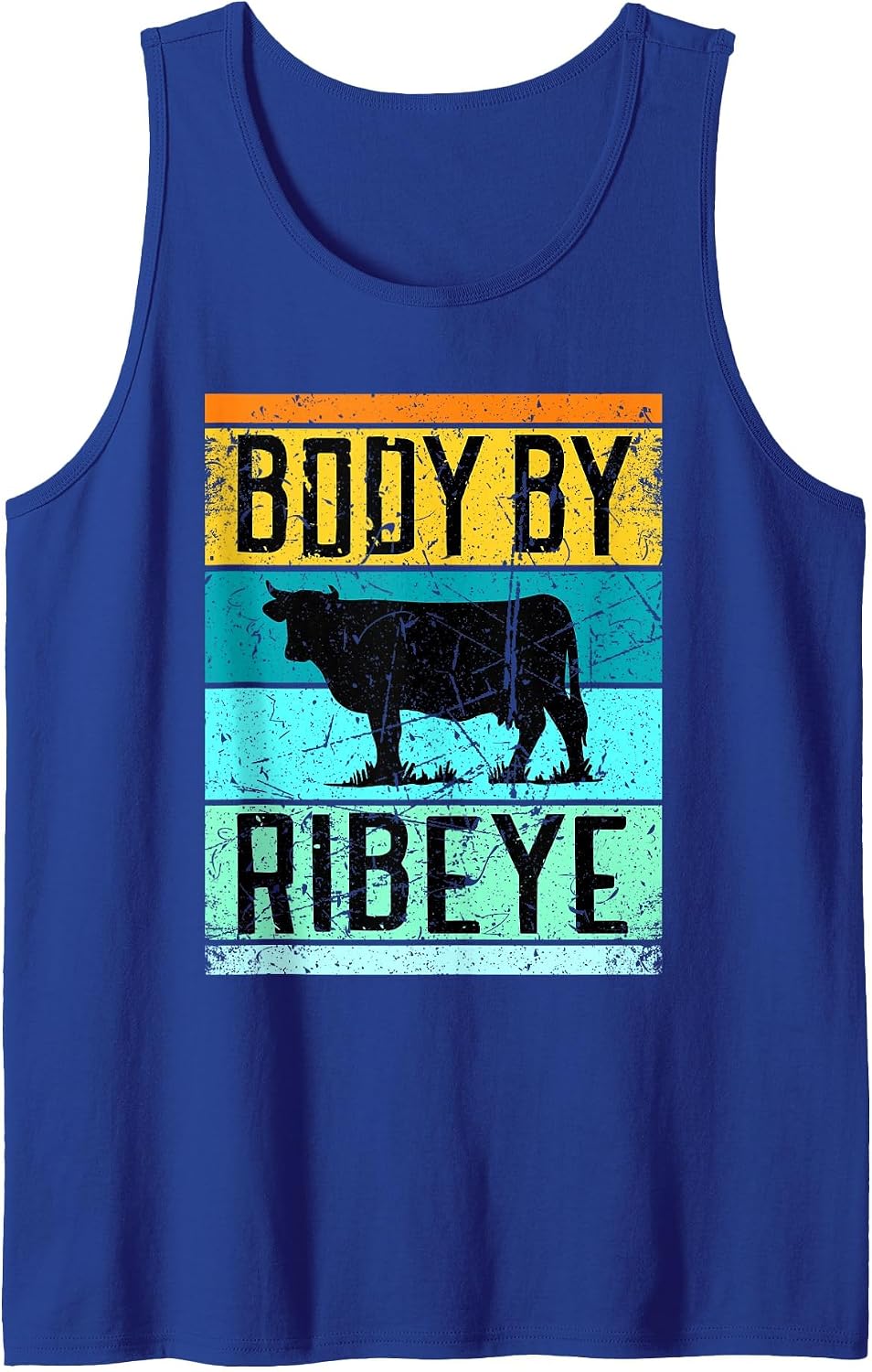 Carnivore Shirt Diet Body by Ribeye Meat Tank Top - Royal Blue