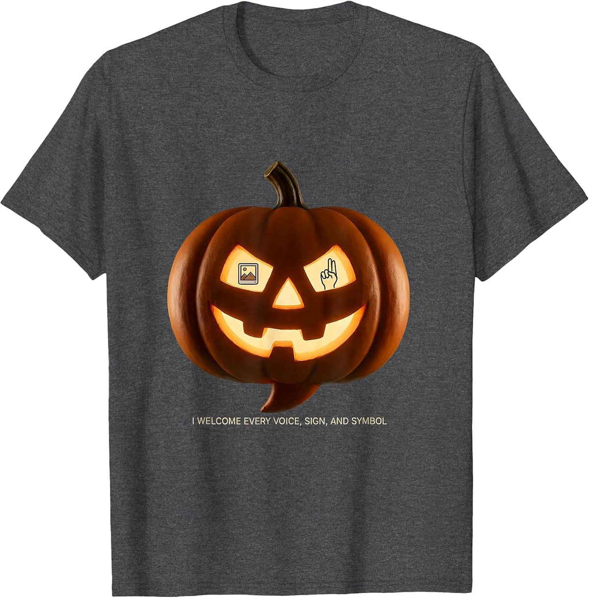 Men's I Welcome Every Voice, Sign, and Symbol SLP T-Shirt - Dark Heather Grey